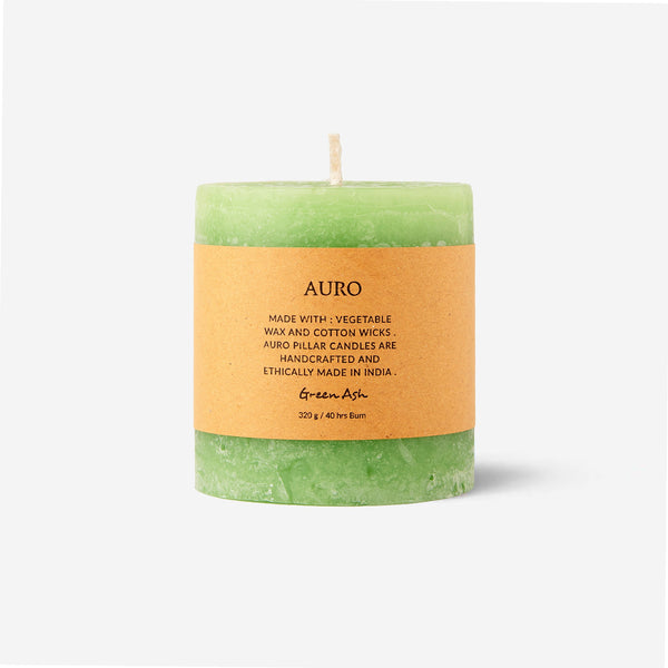 Green ash pillar candle small