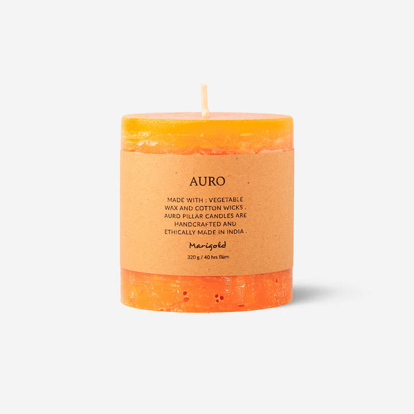 Marigold pillar candle small