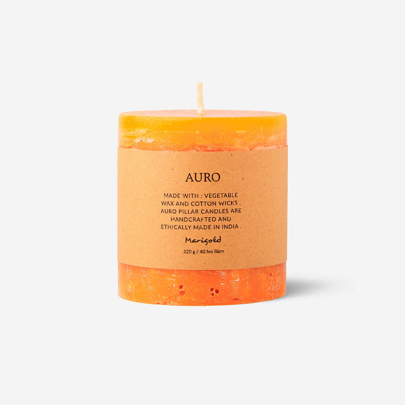 Marigold pillar candle small