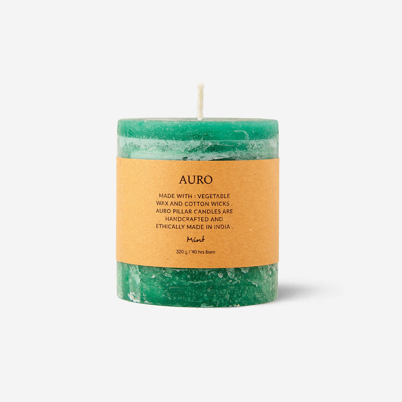 Mint pillar candle small